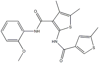 N-(2-methoxyphenyl)-4,5-dimethyl-2-[(5-methylthiophene-3-carbonyl)amino]thiophene-3-carboxamide Struktur