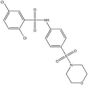 2,5-dichloro-N-(4-morpholin-4-ylsulfonylphenyl)benzenesulfonamide Struktur