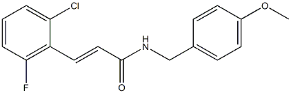 (E)-3-(2-chloro-6-fluorophenyl)-N-[(4-methoxyphenyl)methyl]prop-2-enamide,,结构式