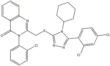  3-(2-chlorophenyl)-2-[[4-cyclohexyl-5-(2,4-dichlorophenyl)-1,2,4-triazol-3-yl]sulfanylmethyl]quinazolin-4-one