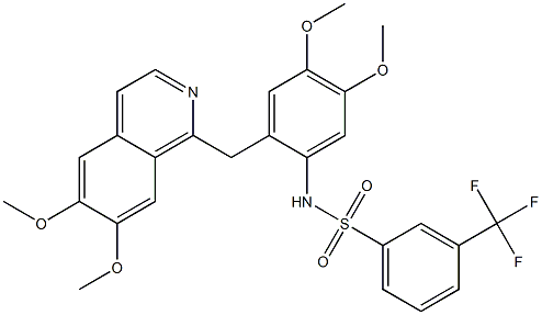 N-[2-[(6,7-dimethoxyisoquinolin-1-yl)methyl]-4,5-dimethoxyphenyl]-3-(trifluoromethyl)benzenesulfonamide Structure