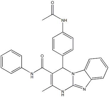 4-(4-acetamidophenyl)-2-methyl-N-phenyl-1,4-dihydropyrimido[1,2-a]benzimidazole-3-carboxamide Struktur