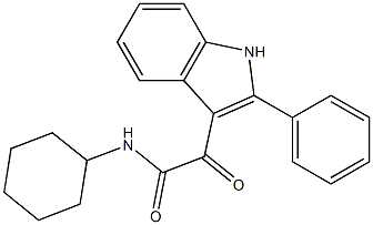 N-cyclohexyl-2-oxo-2-(2-phenyl-1H-indol-3-yl)acetamide Struktur