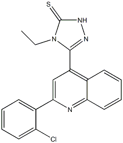 3-[2-(2-chlorophenyl)quinolin-4-yl]-4-ethyl-1H-1,2,4-triazole-5-thione,,结构式