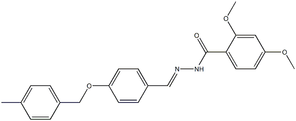 2,4-dimethoxy-N-[(E)-[4-[(4-methylphenyl)methoxy]phenyl]methylideneamino]benzamide Struktur