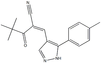  (2Z)-4,4-dimethyl-2-[[5-(4-methylphenyl)-1H-pyrazol-4-yl]methylidene]-3-oxopentanenitrile