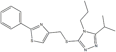  2-phenyl-4-[(5-propan-2-yl-4-propyl-1,2,4-triazol-3-yl)sulfanylmethyl]-1,3-thiazole