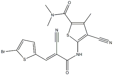 5-[[(E)-3-(5-bromothiophen-2-yl)-2-cyanoprop-2-enoyl]amino]-4-cyano-N,N,3-trimethylthiophene-2-carboxamide