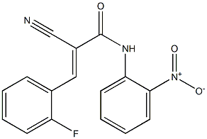 (E)-2-cyano-3-(2-fluorophenyl)-N-(2-nitrophenyl)prop-2-enamide,,结构式