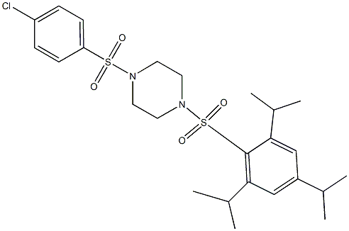 1-(4-chlorophenyl)sulfonyl-4-[2,4,6-tri(propan-2-yl)phenyl]sulfonylpiperazine