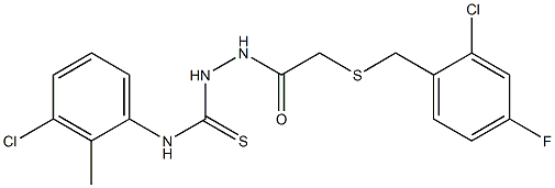 1-[[2-[(2-chloro-4-fluorophenyl)methylsulfanyl]acetyl]amino]-3-(3-chloro-2-methylphenyl)thiourea Structure