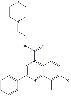 7-chloro-8-methyl-N-(2-morpholin-4-ylethyl)-2-phenylquinoline-4-carboxamide