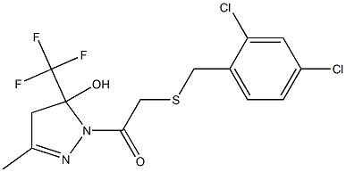 2-[(2,4-dichlorophenyl)methylsulfanyl]-1-[5-hydroxy-3-methyl-5-(trifluoromethyl)-4H-pyrazol-1-yl]ethanone Structure