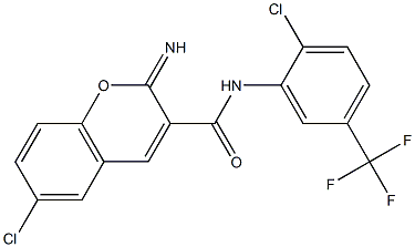 6-chloro-N-[2-chloro-5-(trifluoromethyl)phenyl]-2-iminochromene-3-carboxamide|