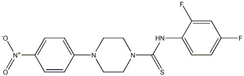 N-(2,4-difluorophenyl)-4-(4-nitrophenyl)piperazine-1-carbothioamide,,结构式