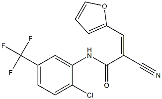 (Z)-N-[2-chloro-5-(trifluoromethyl)phenyl]-2-cyano-3-(furan-2-yl)prop-2-enamide,,结构式