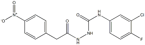 1-(3-chloro-4-fluorophenyl)-3-[[2-(4-nitrophenyl)acetyl]amino]urea Structure