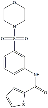 N-(3-morpholin-4-ylsulfonylphenyl)thiophene-2-carboxamide,,结构式