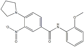 N-(2-methoxyphenyl)-3-nitro-4-pyrrolidin-1-ylbenzamide Struktur