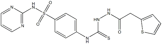 1-[4-(pyrimidin-2-ylsulfamoyl)phenyl]-3-[(2-thiophen-2-ylacetyl)amino]thiourea,,结构式
