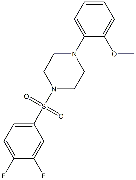 1-(3,4-difluorophenyl)sulfonyl-4-(2-methoxyphenyl)piperazine,,结构式
