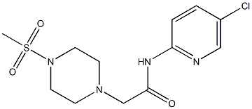N-(5-chloropyridin-2-yl)-2-(4-methylsulfonylpiperazin-1-yl)acetamide,,结构式
