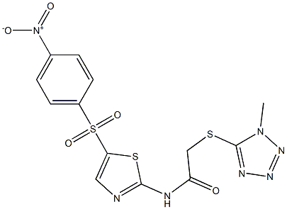 2-(1-methyltetrazol-5-yl)sulfanyl-N-[5-(4-nitrophenyl)sulfonyl-1,3-thiazol-2-yl]acetamide