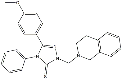 2-(3,4-dihydro-1H-isoquinolin-2-ylmethyl)-5-(4-methoxyphenyl)-4-phenyl-1,2,4-triazole-3-thione Struktur