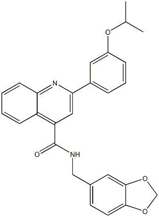 N-(1,3-benzodioxol-5-ylmethyl)-2-(3-propan-2-yloxyphenyl)quinoline-4-carboxamide