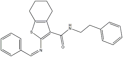 2-[(Z)-benzylideneamino]-N-(2-phenylethyl)-4,5,6,7-tetrahydro-1-benzothiophene-3-carboxamide