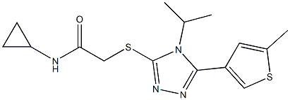 N-cyclopropyl-2-[[5-(5-methylthiophen-3-yl)-4-propan-2-yl-1,2,4-triazol-3-yl]sulfanyl]acetamide