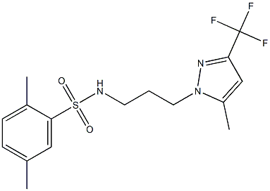 2,5-dimethyl-N-[3-[5-methyl-3-(trifluoromethyl)pyrazol-1-yl]propyl]benzenesulfonamide