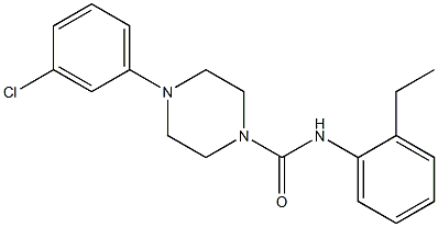 4-(3-chlorophenyl)-N-(2-ethylphenyl)piperazine-1-carboxamide Structure
