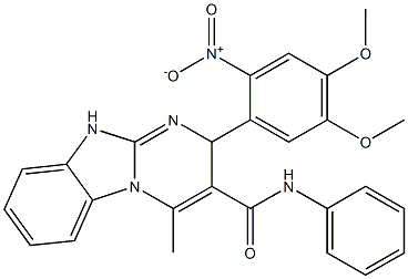2-(4,5-dimethoxy-2-nitrophenyl)-4-methyl-N-phenyl-2,10-dihydropyrimido[1,2-a]benzimidazole-3-carboxamide Struktur