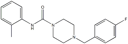 4-[(4-fluorophenyl)methyl]-N-(2-methylphenyl)piperazine-1-carboxamide,,结构式