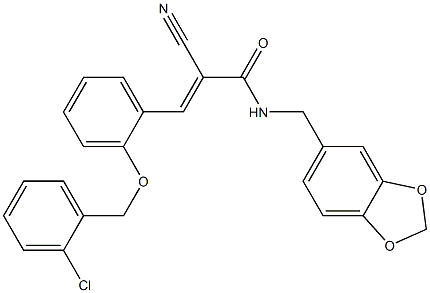  (E)-N-(1,3-benzodioxol-5-ylmethyl)-3-[2-[(2-chlorophenyl)methoxy]phenyl]-2-cyanoprop-2-enamide