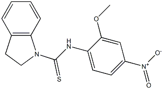 N-(2-methoxy-4-nitrophenyl)-2,3-dihydroindole-1-carbothioamide,,结构式