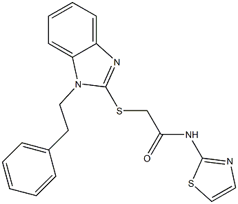2-[1-(2-phenylethyl)benzimidazol-2-yl]sulfanyl-N-(1,3-thiazol-2-yl)acetamide Structure