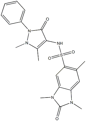  N-(1,5-dimethyl-3-oxo-2-phenylpyrazol-4-yl)-1,3,6-trimethyl-2-oxobenzimidazole-5-sulfonamide