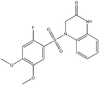 4-(2-fluoro-4,5-dimethoxyphenyl)sulfonyl-1,3-dihydroquinoxalin-2-one Struktur