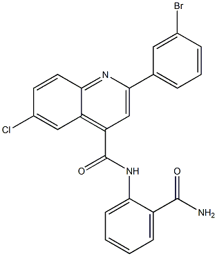 2-(3-bromophenyl)-N-(2-carbamoylphenyl)-6-chloroquinoline-4-carboxamide,,结构式
