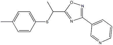5-[1-(4-methylphenyl)sulfanylethyl]-3-pyridin-3-yl-1,2,4-oxadiazole Structure