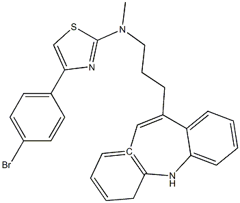 4-(4-bromophenyl)-N-[3-(5,6-dihydrobenzo[b][1]benzazepin-11-yl)propyl]-N-methyl-1,3-thiazol-2-amine Structure