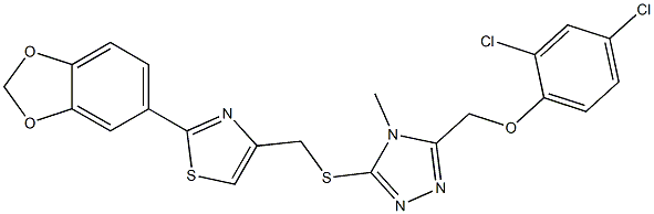 2-(1,3-benzodioxol-5-yl)-4-[[5-[(2,4-dichlorophenoxy)methyl]-4-methyl-1,2,4-triazol-3-yl]sulfanylmethyl]-1,3-thiazole
