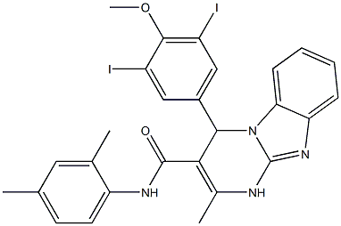 4-(3,5-diiodo-4-methoxyphenyl)-N-(2,4-dimethylphenyl)-2-methyl-1,4-dihydropyrimido[1,2-a]benzimidazole-3-carboxamide