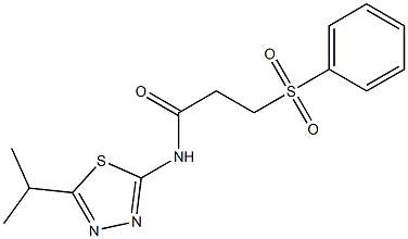 3-(benzenesulfonyl)-N-(5-propan-2-yl-1,3,4-thiadiazol-2-yl)propanamide