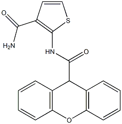 N-(3-carbamoylthiophen-2-yl)-9H-xanthene-9-carboxamide Structure