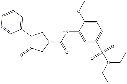 N-[5-(diethylsulfamoyl)-2-methoxyphenyl]-5-oxo-1-phenylpyrrolidine-3-carboxamide Struktur