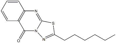2-hexyl-[1,3,4]thiadiazolo[2,3-b]quinazolin-5-one,,结构式