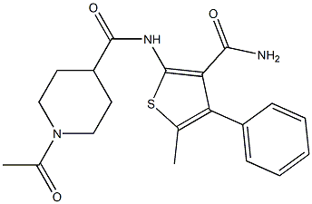 1-acetyl-N-(3-carbamoyl-5-methyl-4-phenylthiophen-2-yl)piperidine-4-carboxamide